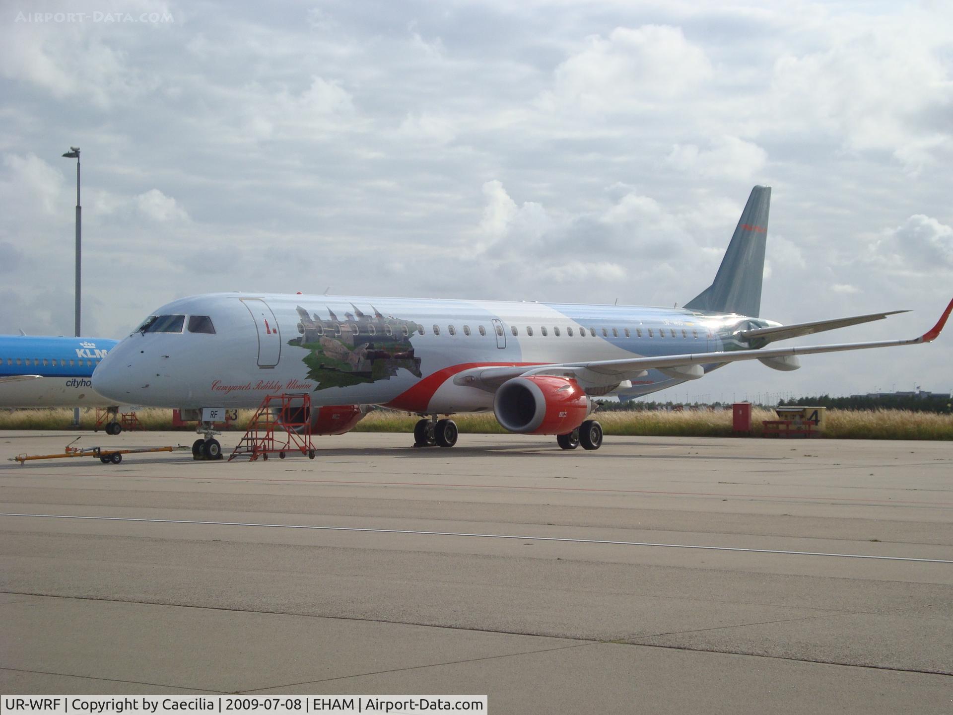 UR-WRF, 2008 Embraer 195LR (ERJ-190-200LR) C/N 19000169, At Fokker hanger