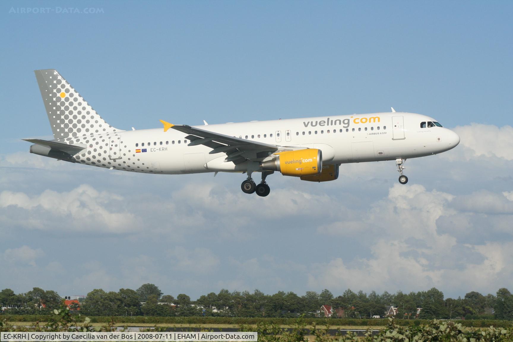 EC-KRH, 2008 Airbus A320-214 C/N 3529, Landing at Schiphol Airport