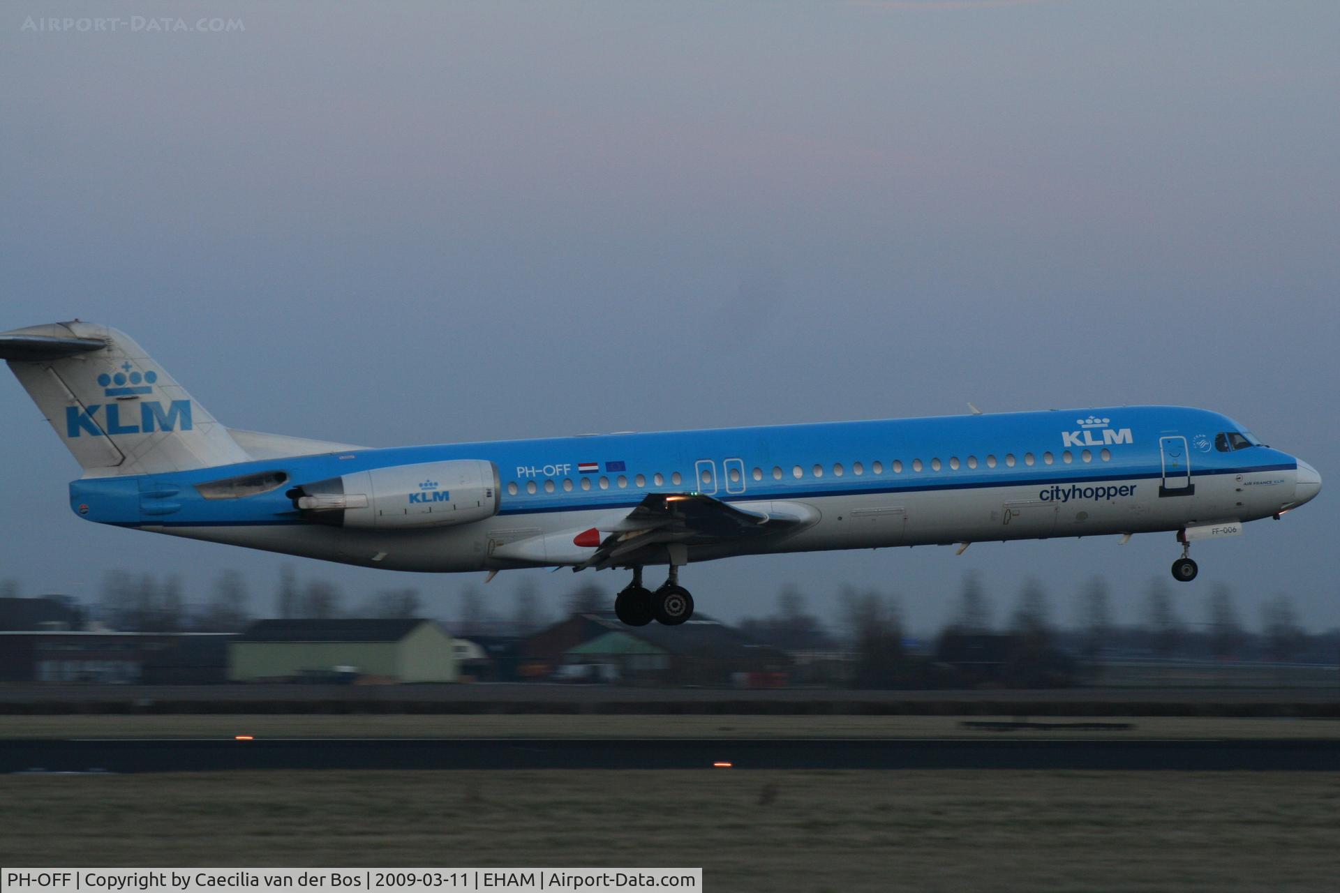 PH-OFF, 1989 Fokker 100 (F-28-0100) C/N 11274, KLM Cityhopper