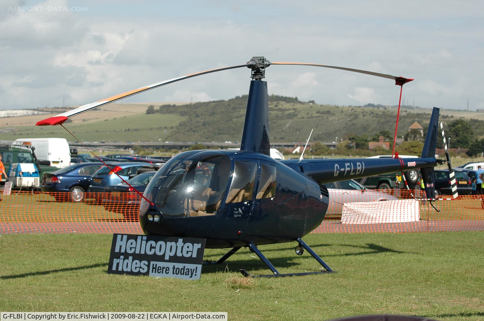 G-FLBI, 2003 Robinson R44 Raven II C/N 10158, G-FLBI at RAFA Battle of Britain Airshow, Shoreham Airport Aug 09