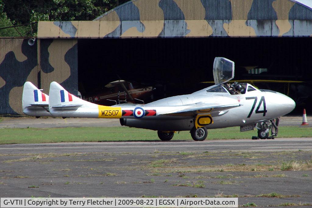 G-VTII, 1954 De Havilland DH-115 Vampire T.11 C/N 15127, Vampire at North Weald wears WZ507 serial