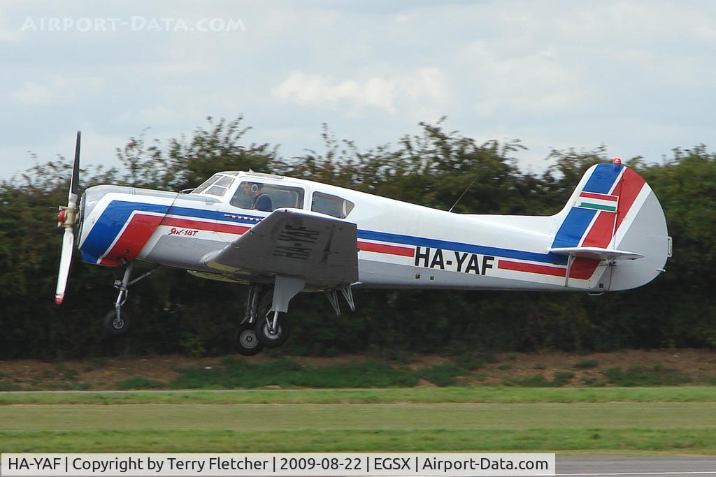 HA-YAF, 1994 Yakovlev Yak-18T C/N 08-34, Yak 18T at North Weald