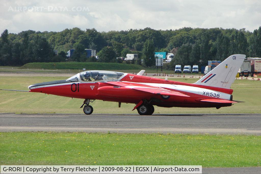 G-RORI, 1963 Hawker Siddeley Gnat T.1 C/N FL549, Folland Gnat at North Weald wears Serial XR538