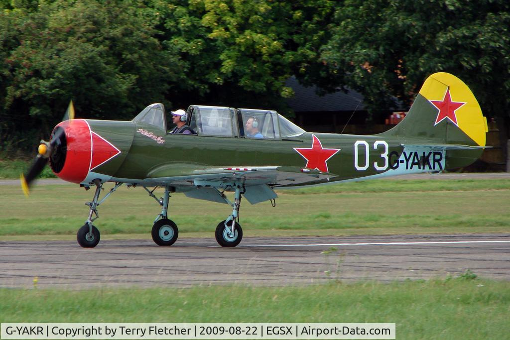 G-YAKR, 1989 Bacau Yak-52 C/N 899803, Yak 52 at North Weald