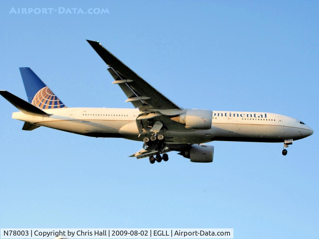 N78003, 1998 Boeing 777-224 C/N 27579, Continental Airlines