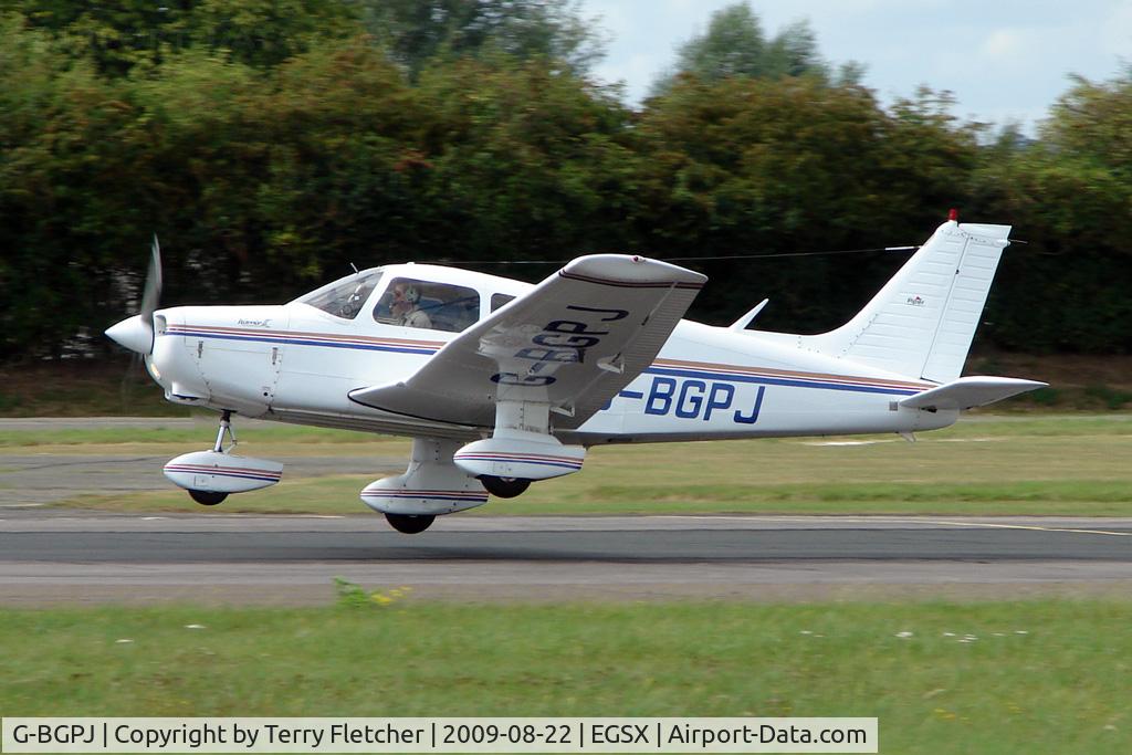 G-BGPJ, 1979 Piper PA-28-161 Cherokee Warrior II C/N 28-7916288, Piper PA-28-161 departs North Weald