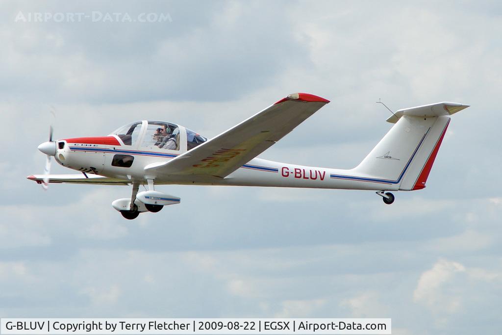 G-BLUV, 1985 Grob G-109B C/N 6336, Based Brob G109B lifts off from North Weald