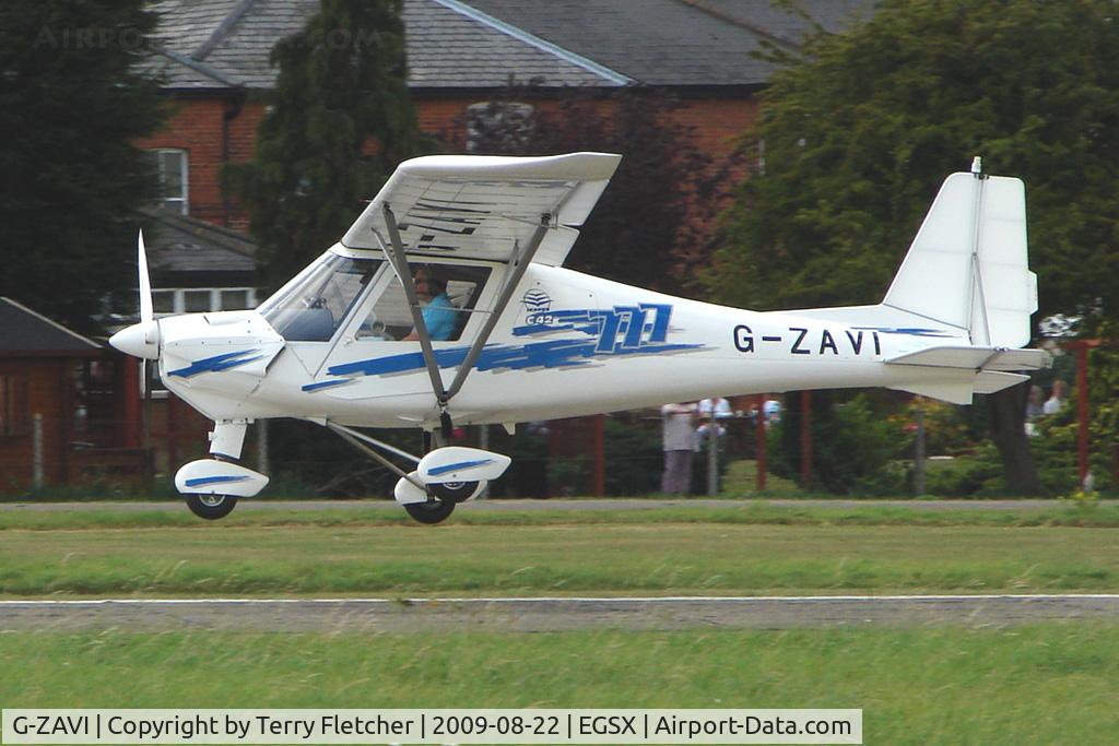 G-ZAVI, 2006 Comco Ikarus C42 FB100 C/N 0601-6777, Ikarus C42 arriving at North Weald