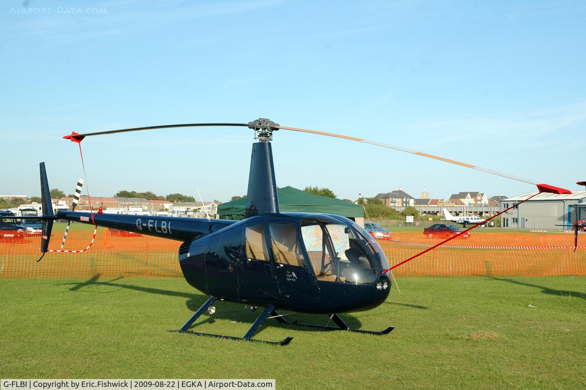G-FLBI, 2003 Robinson R44 Raven II C/N 10158, G-FLBI at RAFA Battle of Britain Airshow, Shoreham Airport Aug 09
