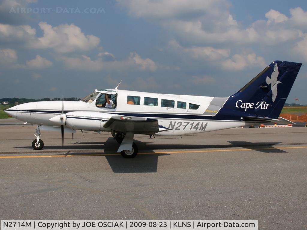 N2714M, 1979 Cessna 402C C/N 402C0211, Leaving Lancaster foe BWI