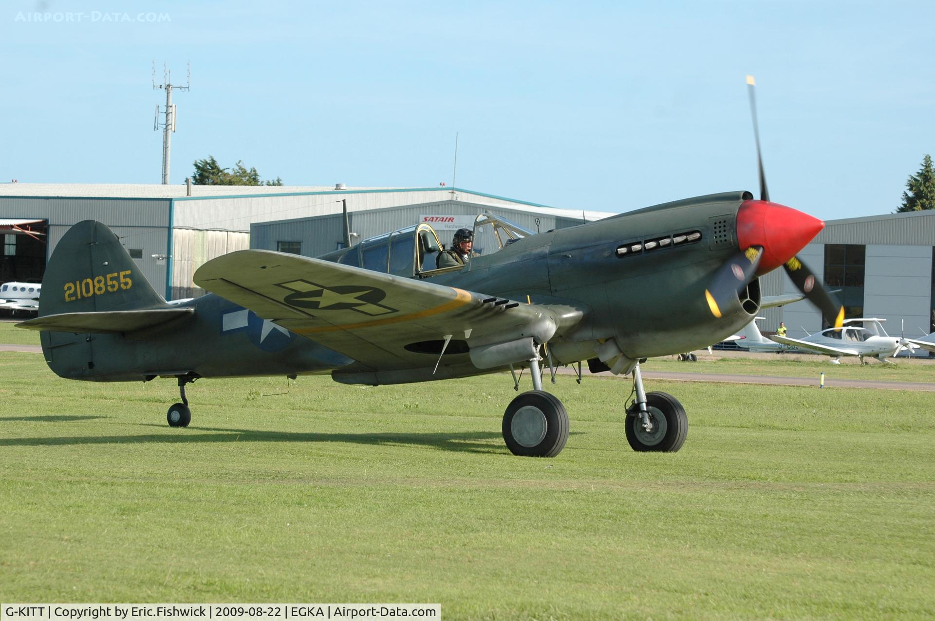 G-KITT, 1943 Curtiss P-40M Warhawk C/N 27490, 3. G-KITT at RAFA Battle of Britain Airshow, Shoreham Airport Aug 09
