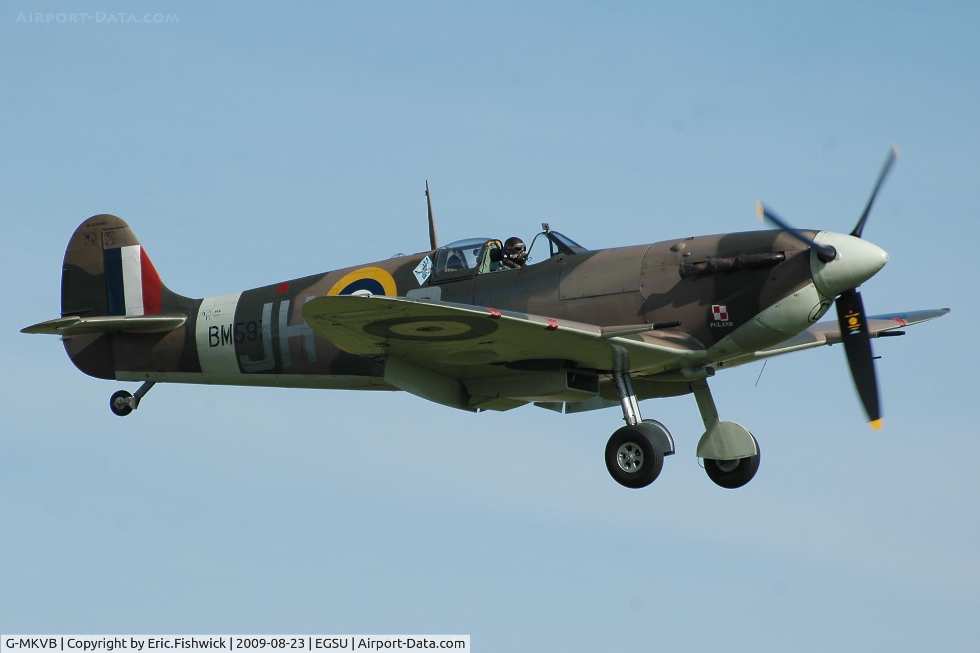 G-MKVB, 1942 Supermarine 349 Spitfire LF.Vb C/N CBAF.2461, 42. BM597 returning to Duxford