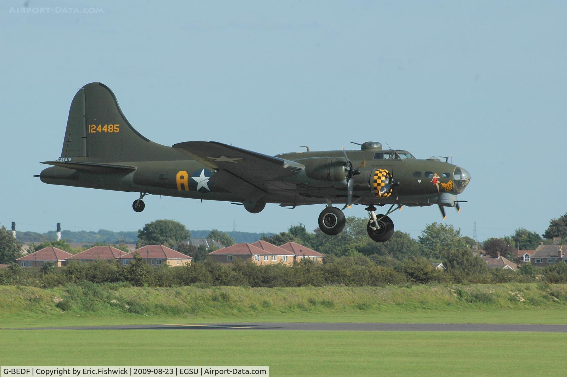 G-BEDF, 1944 Boeing B-17G Flying Fortress C/N 8693, Sally B returning to Duxford