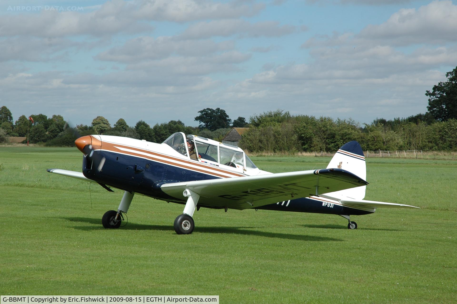 G-BBMT, 1951 De Havilland DHC-1 Chipmunk 22 C/N C1/0712, WP831 departing Shuttleworth Evening Air Display Aug 09
