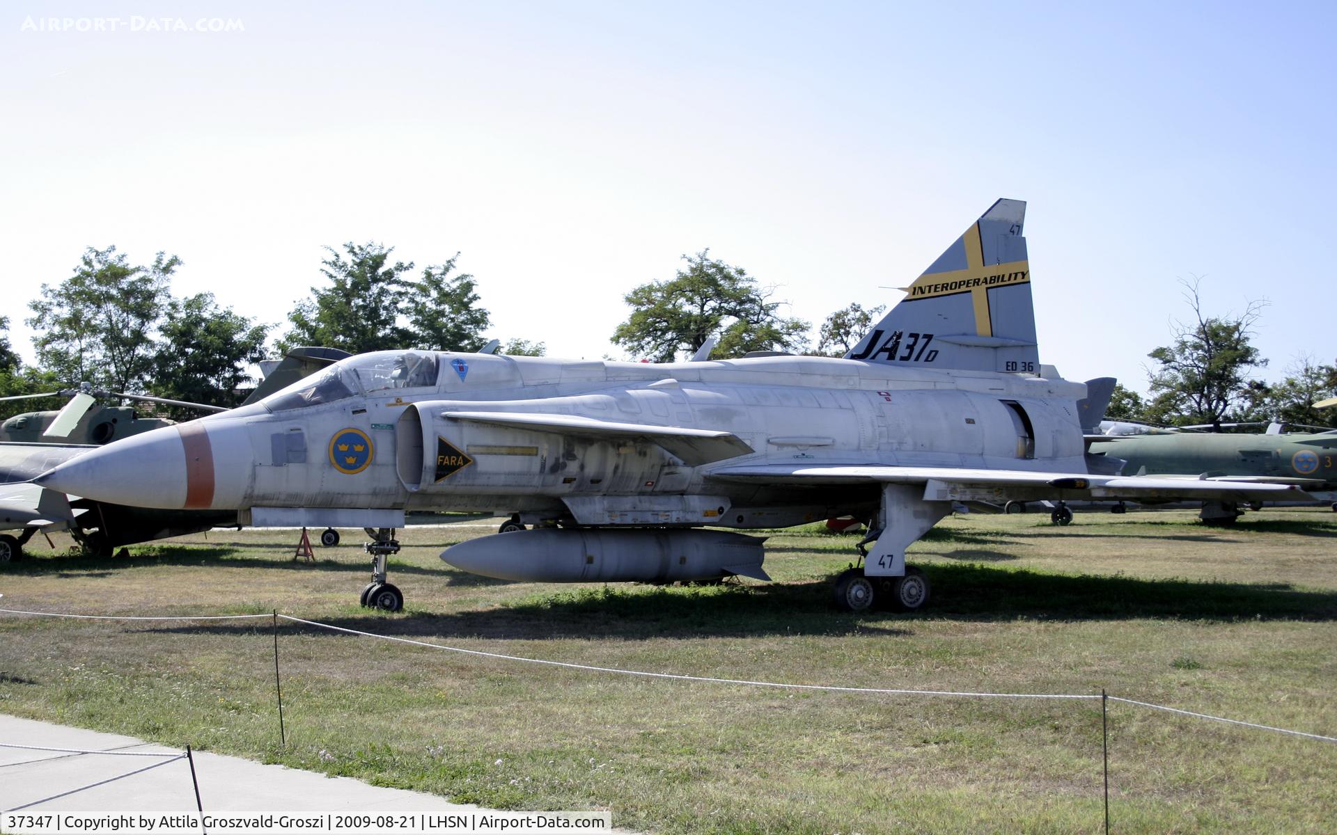 37347, 1982 Saab JA 37Di Viggen C/N 37347, JA 37D Upgrade of older JA 37 between 1993 and 1998, avionics and software upgrade. 1st model D testplane.