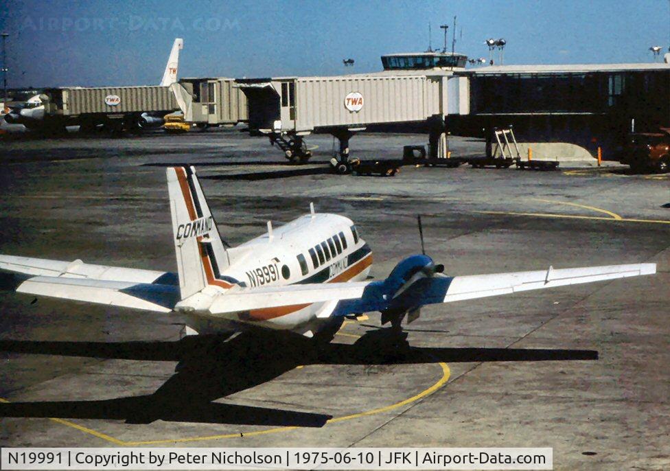 N19991, 1969 Beech 99 C/N U-91, Beech 99 of regional carrier Command Airways at Kennedy in the Summer of 1975.