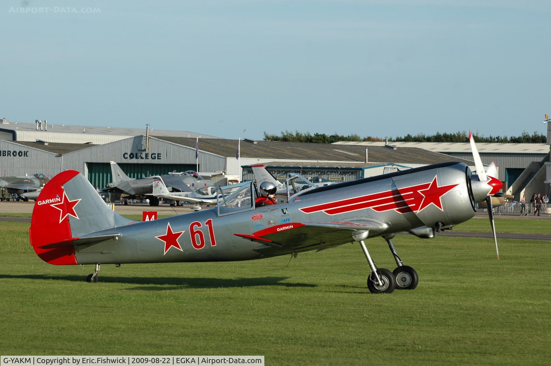 G-YAKM, 1984 Yakovlev Yak-50 C/N 842710, G-YAKM at RAFA Battle of Britain Airshow, Shoreham Airport Aug 09