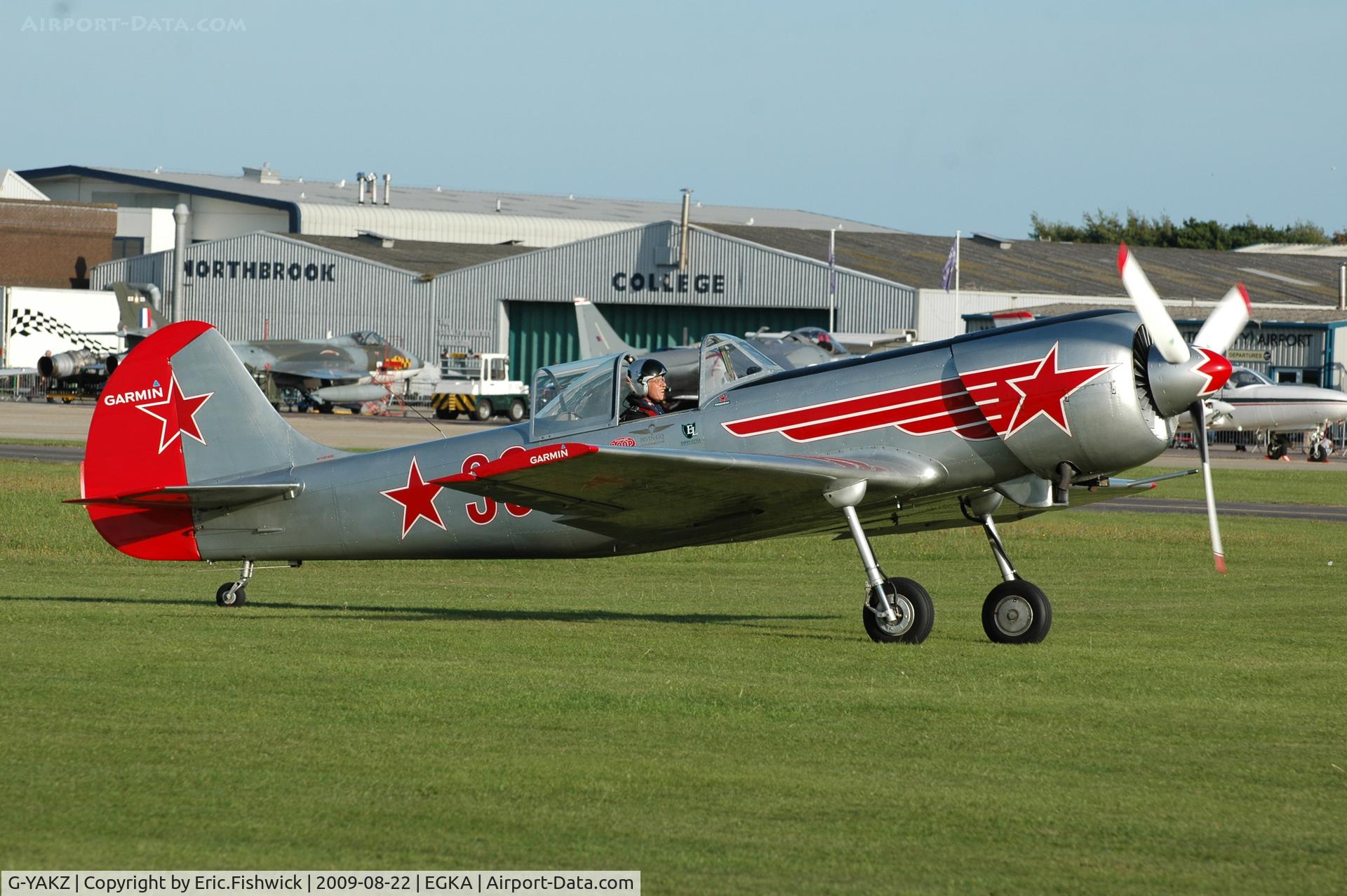 G-YAKZ, 1985 Yakovlev Yak-50 C/N 853206, G-YAKZ at RAFA Battle of Britain Airshow, Shoreham Airport Aug 09