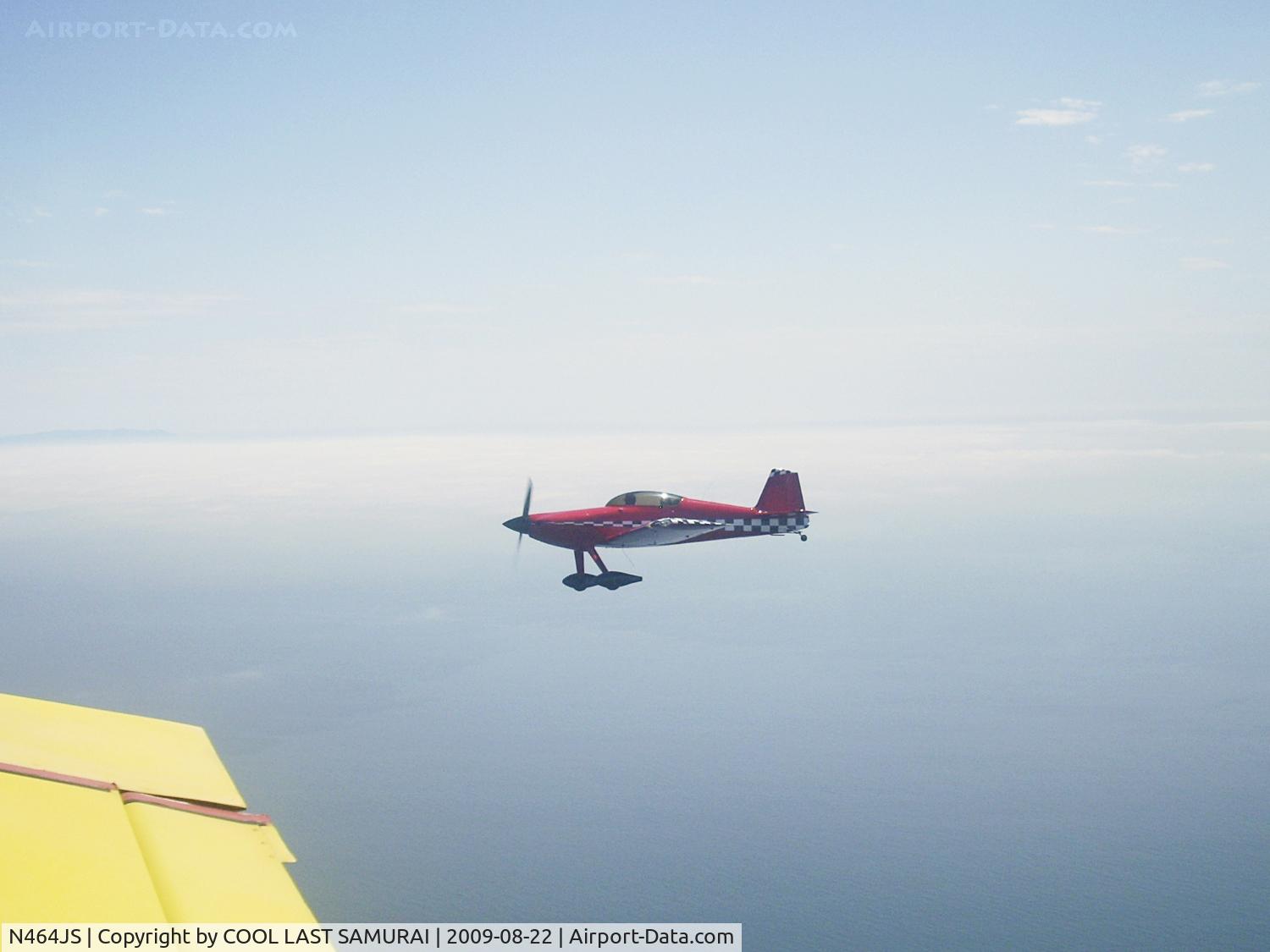 N464JS, 2004 Harmon Rocket II C/N 002, A beautifully-build airplane, Smith Stuart Harmon Rocket II flying over Malibu Beach