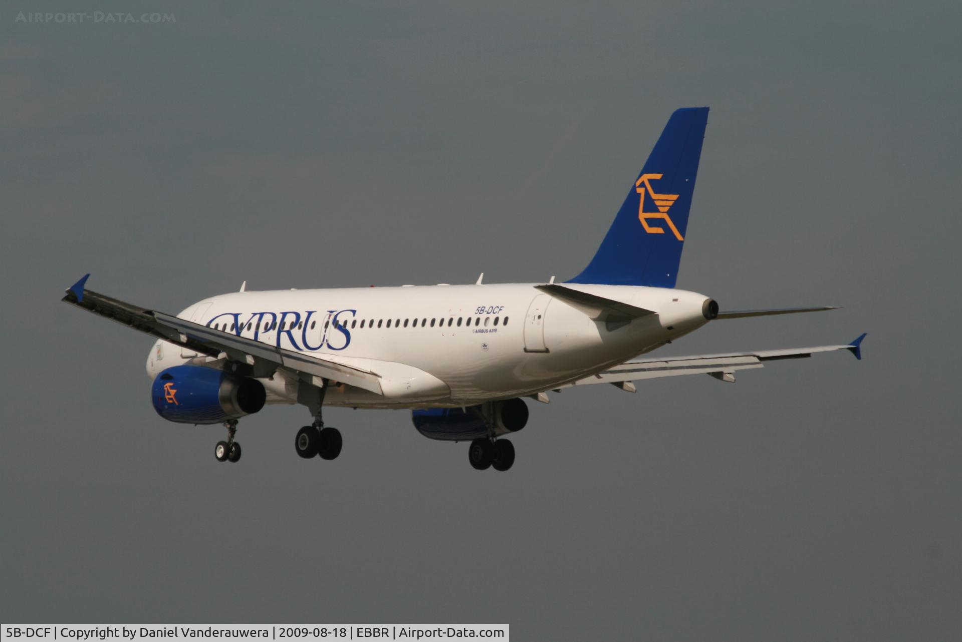5B-DCF, 2006 Airbus A319-132 C/N 2718, several seconds before landing on rwy 25L