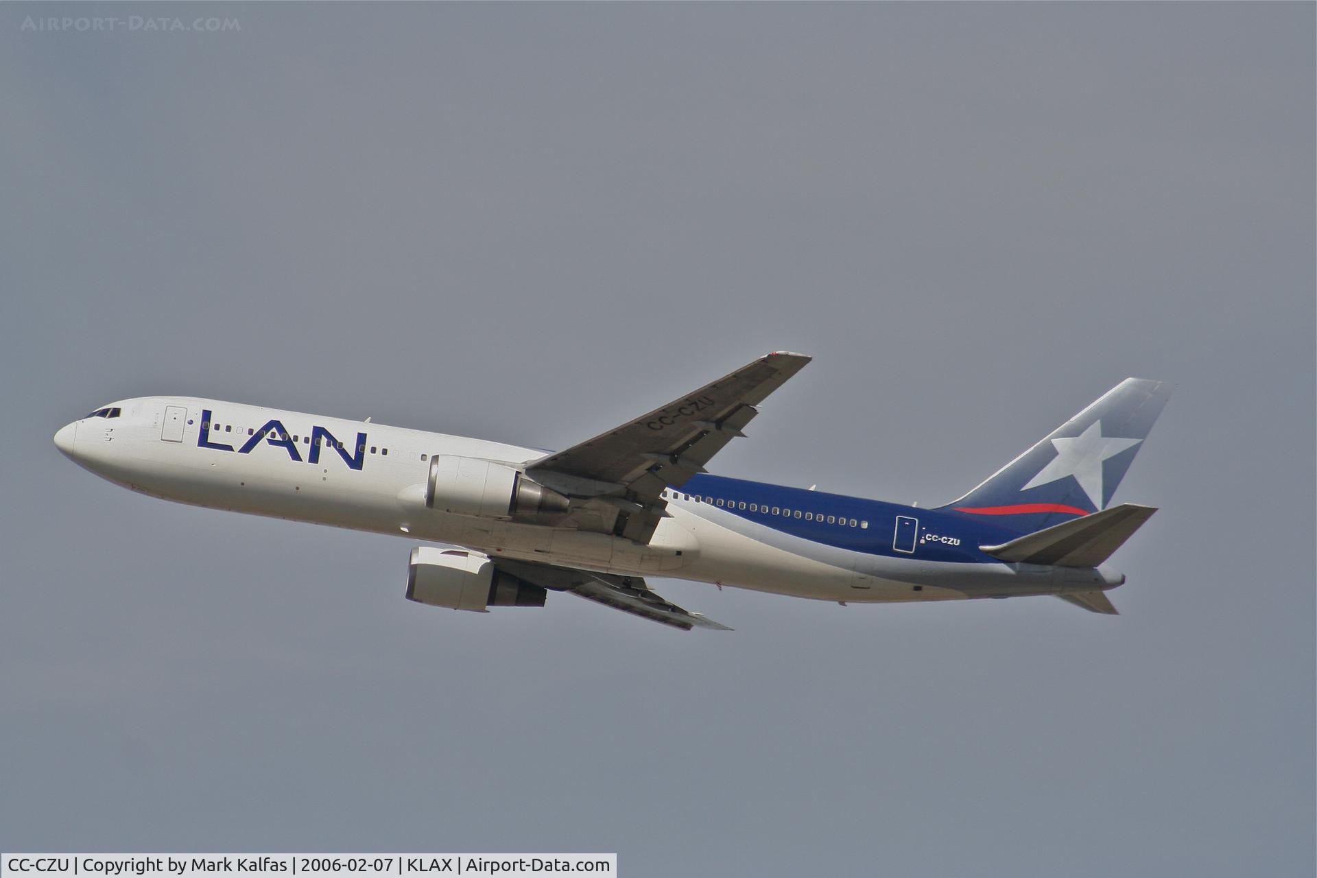 CC-CZU, 1998 Boeing 767-316/ER C/N 29229, LAN Boeing 767-316ER, CC-CZU departing 25R KLAX
