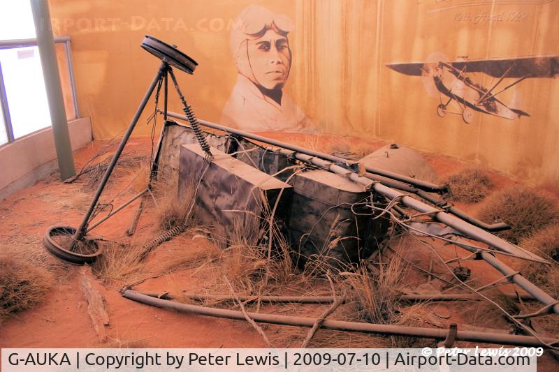 G-AUKA, 1929 Westland Widgeon III C/N WA1775, remains, at Kookaburra Memorial, Alice Springs