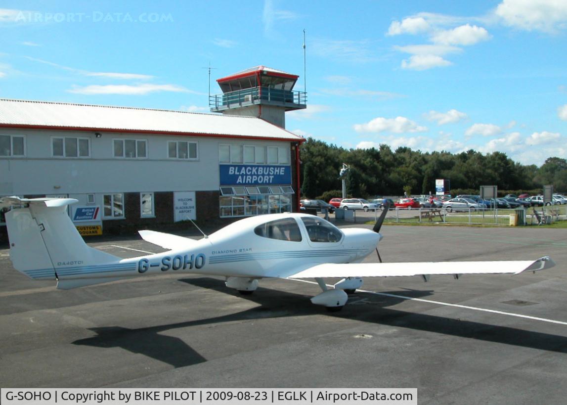 G-SOHO, 2003 Diamond DA-40D Diamond Star C/N D4.079, PARKED IN FRONT OF THE TERMINAL