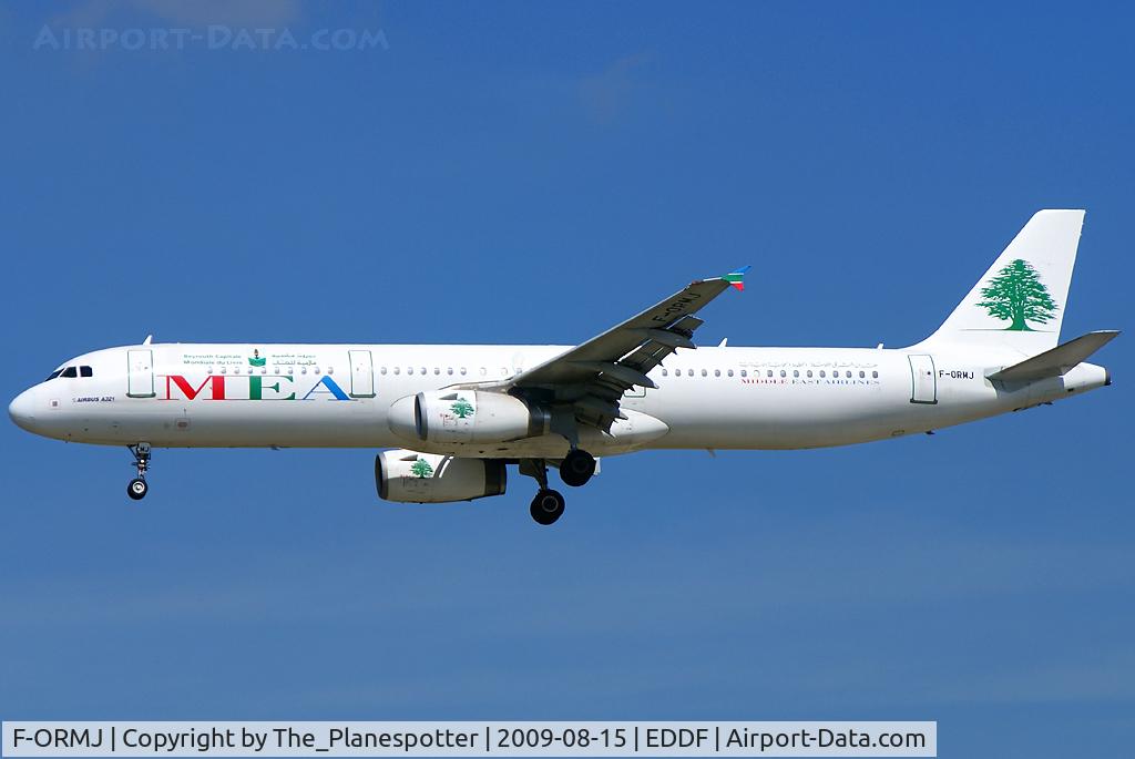 F-ORMJ, 2003 Airbus A321-231 C/N 2055, Cedar Jet on Short Finals for Rwy25L