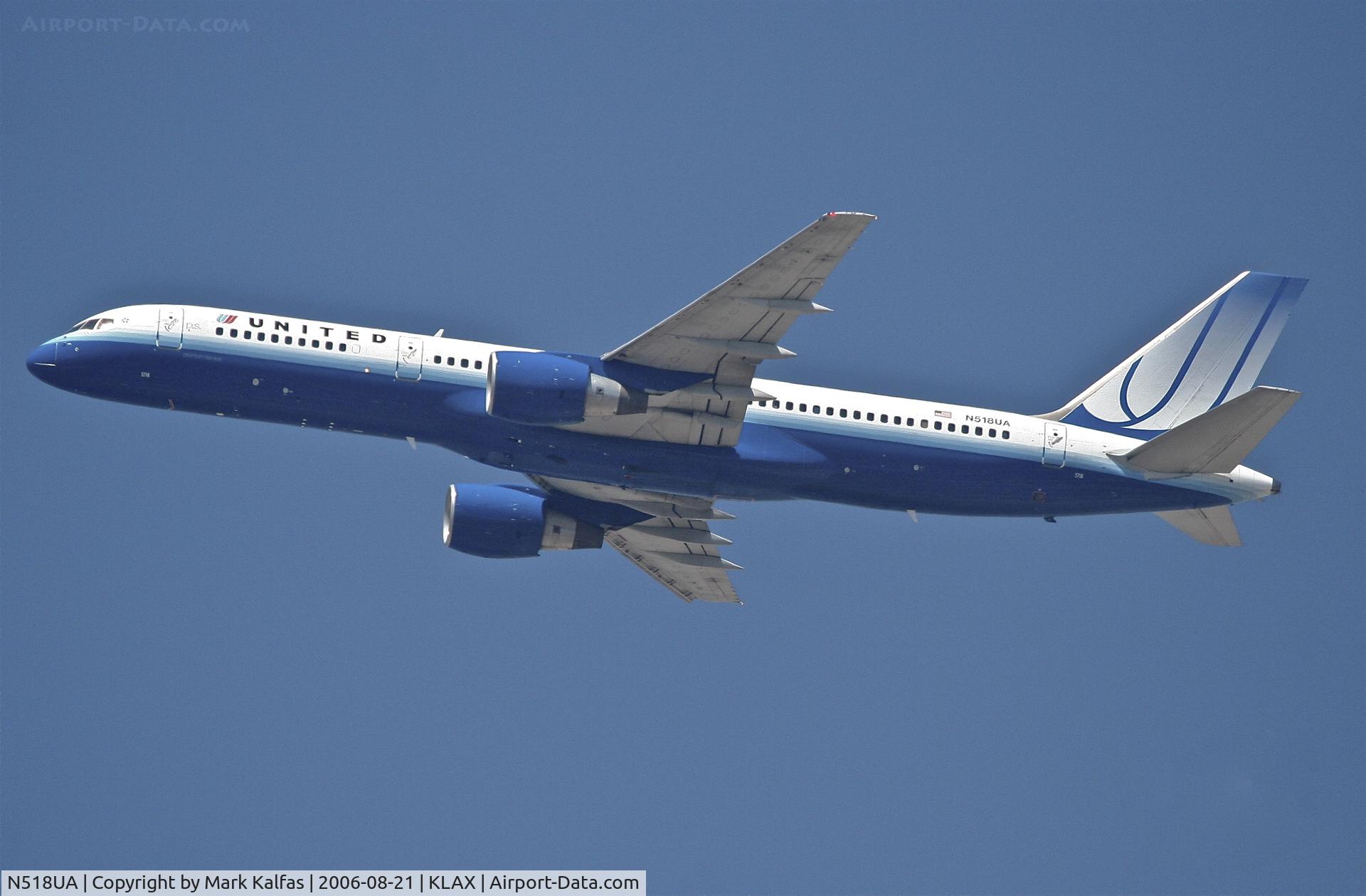 N518UA, 1990 Boeing 757-222 C/N 24871, United Airlines Boeing 757-222, N518UA KLAX 25R departure