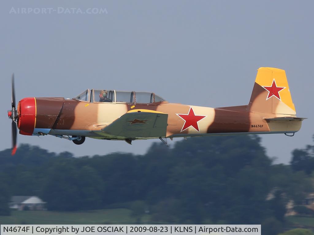 N4674F, 1972 Nanchang CJ-6A C/N 2851247, Taking off at Lancaster