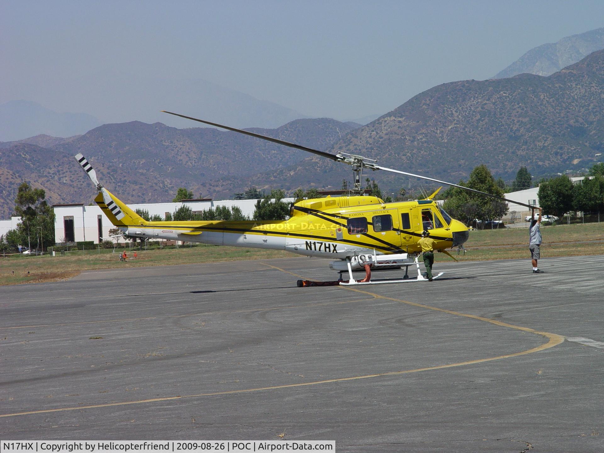 N17HX, 1975 Bell 205A-1 C/N 30217, Awaiting start up to go to Azusa Fire