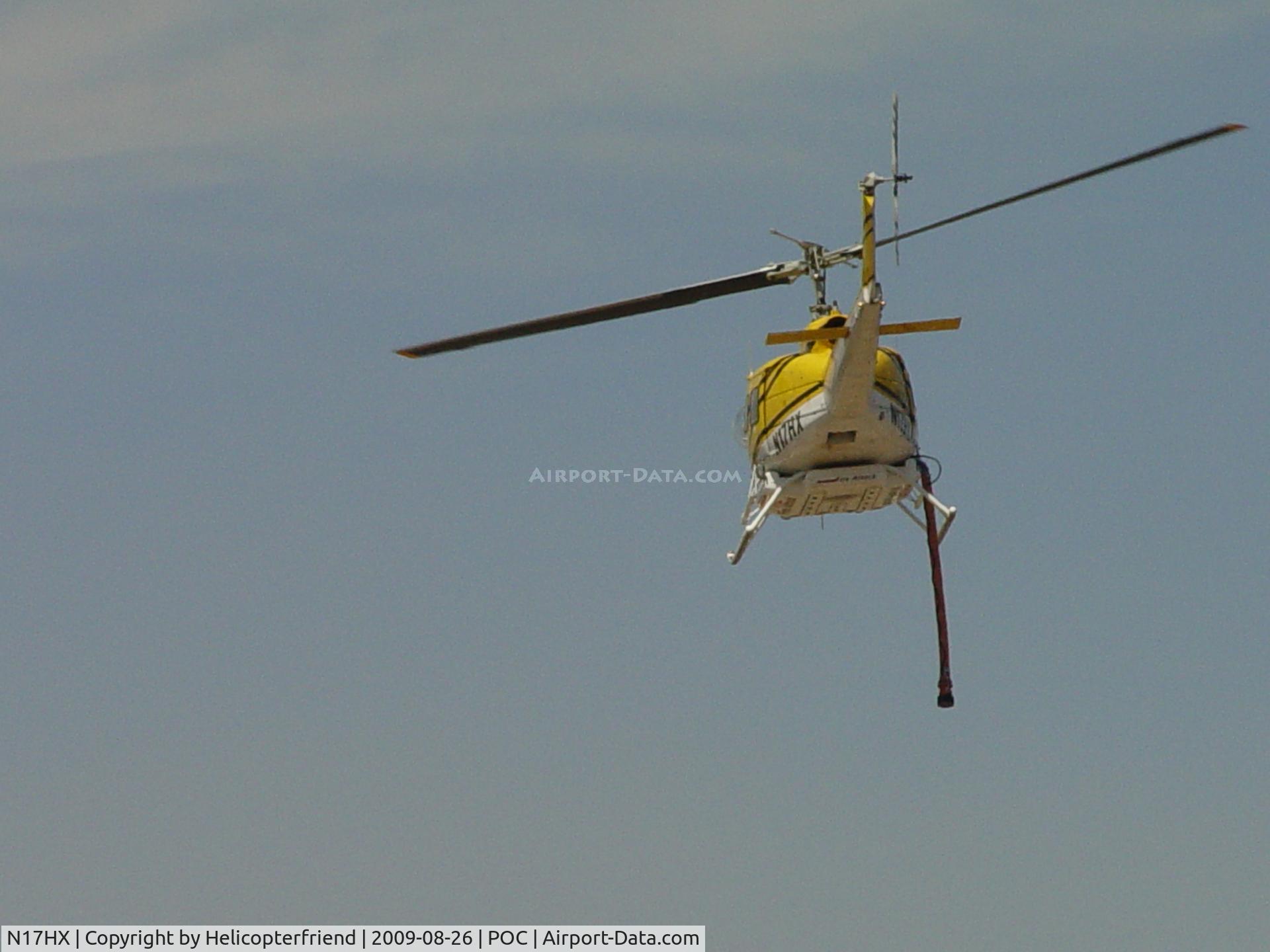 N17HX, 1975 Bell 205A-1 C/N 30217, Northbound to assist with fighting the Azusa Fire