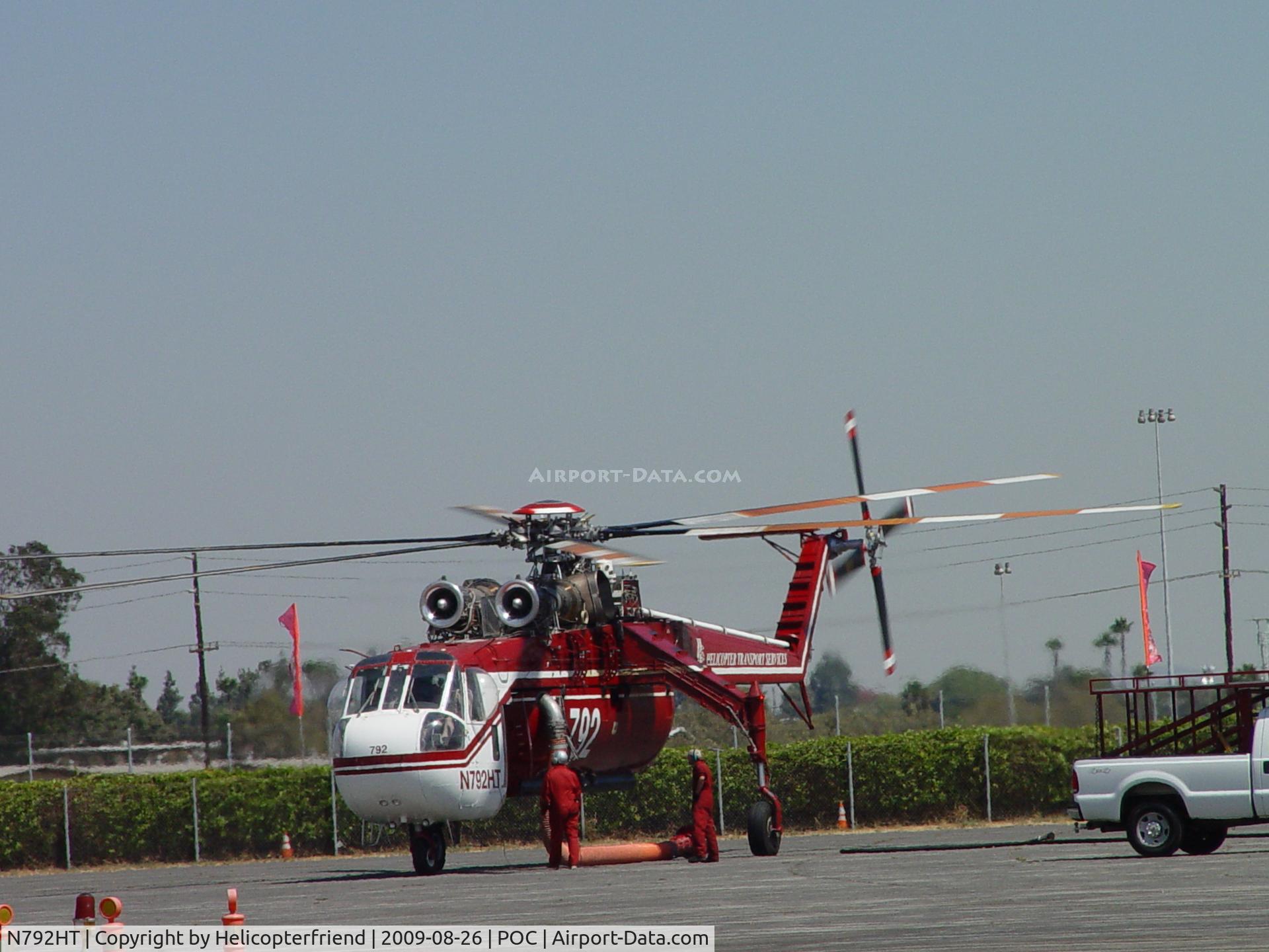 N792HT, 1968 Sikorsky CH-54A Tarhe C/N 64.049, Starting up and preparing to depart for Azusa Fire