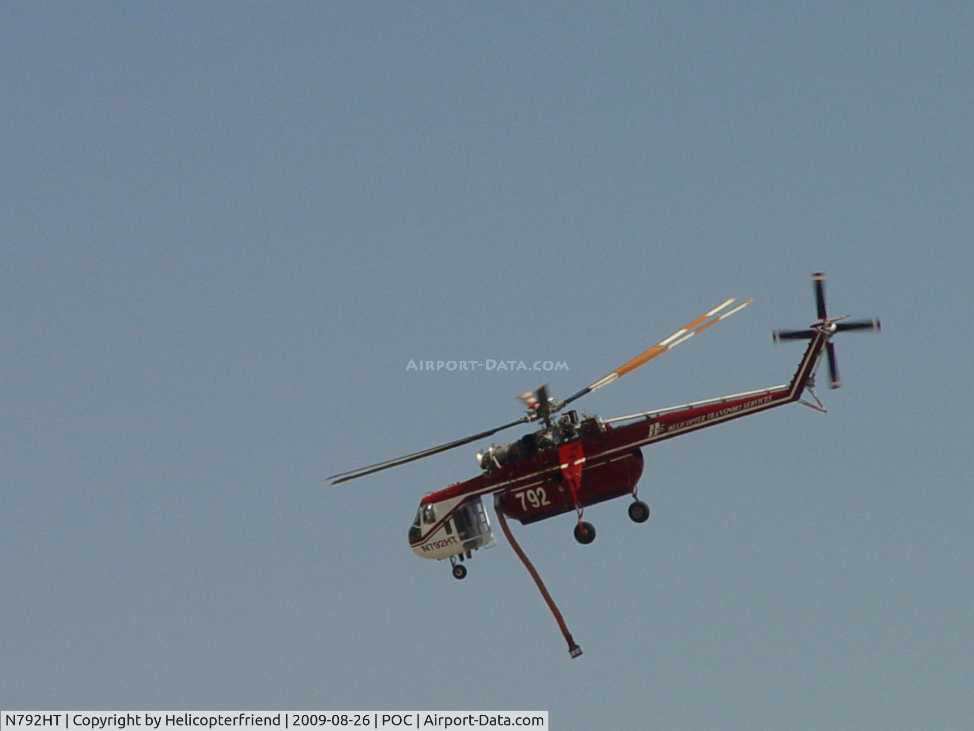 N792HT, 1968 Sikorsky CH-54A Tarhe C/N 64.049, Heading out towards Azusa Fire