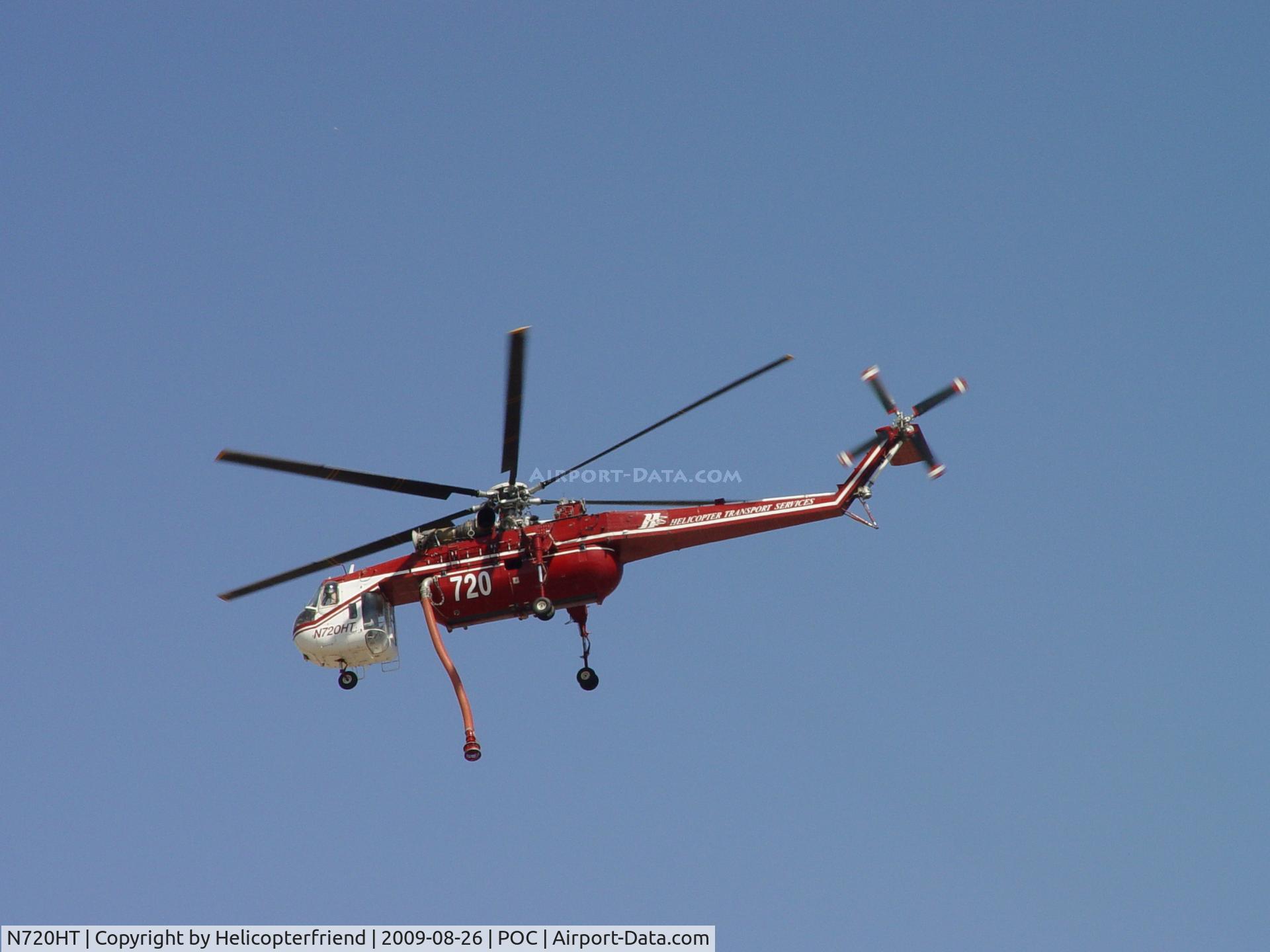 N720HT, 1969 Sikorsky CH-54B Tarhe C/N 64-070, Headed northwest to assist with Azusa Fire