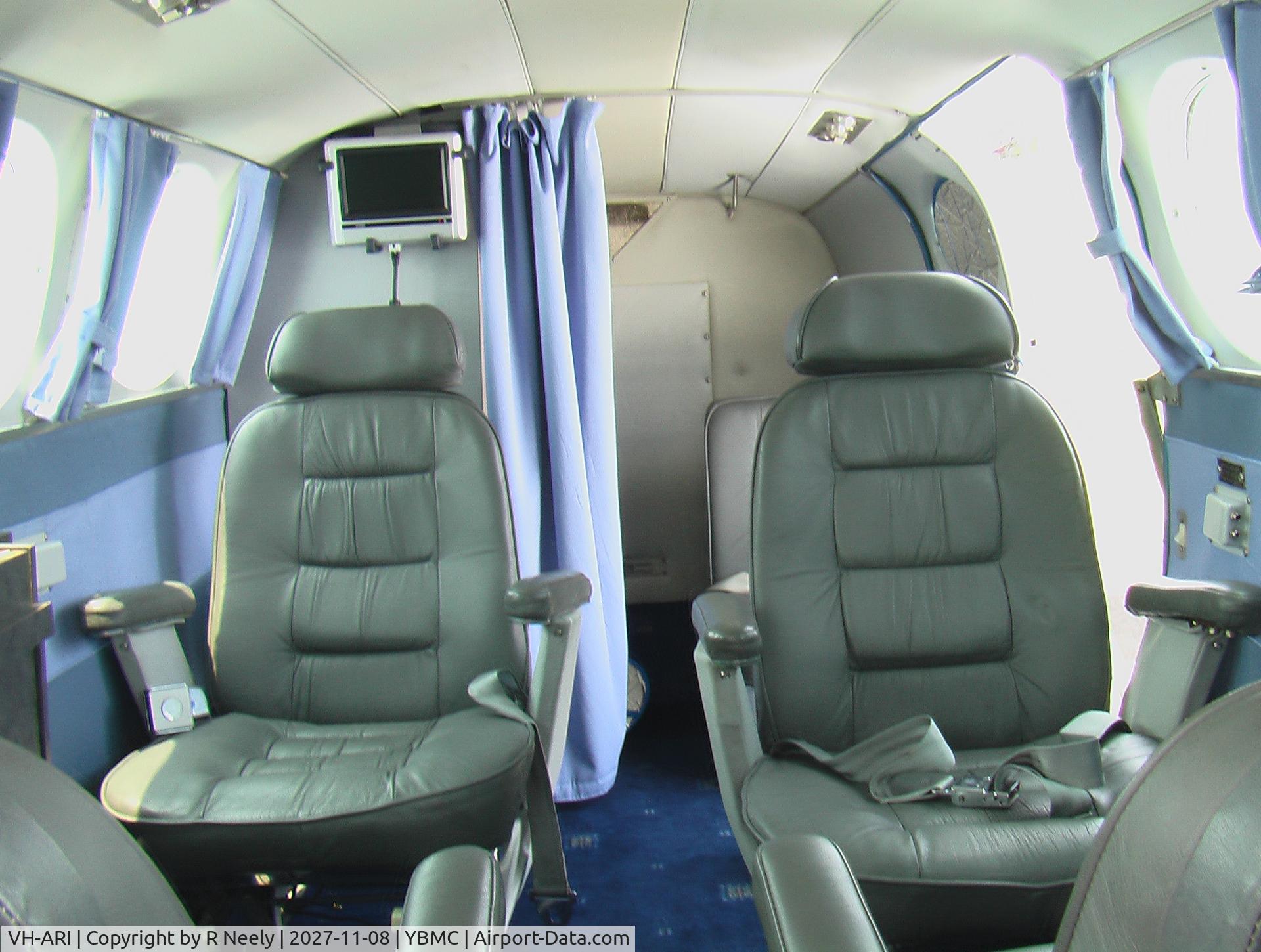 VH-ARI, 1969 Cessna 401A C/N 401A0124, Looking Aft in VH-ARI Passenger cabin