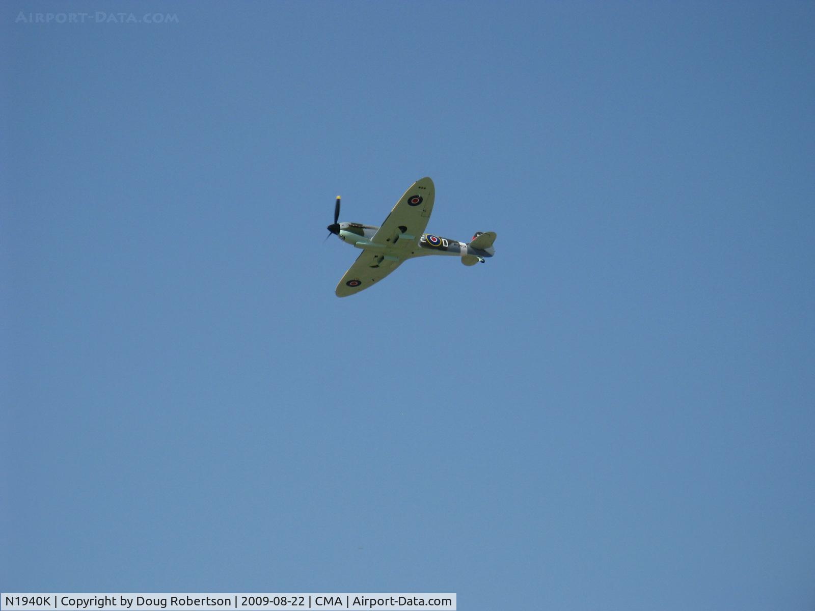 N1940K, 2003 Jurca MJ-100 Spitfire C/N MK9EX, 2003 Deford Mk.IX JURCA MJ100 full size wooden replica Supermarine Spitfire Mk.IX, Allison 1,480 Hp, three-blade prop, airshow fly by