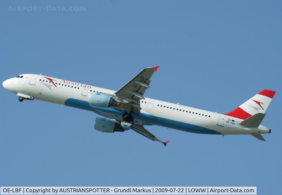 OE-LBF, 2001 Airbus A321-211 C/N 1458, Austrian Airlines