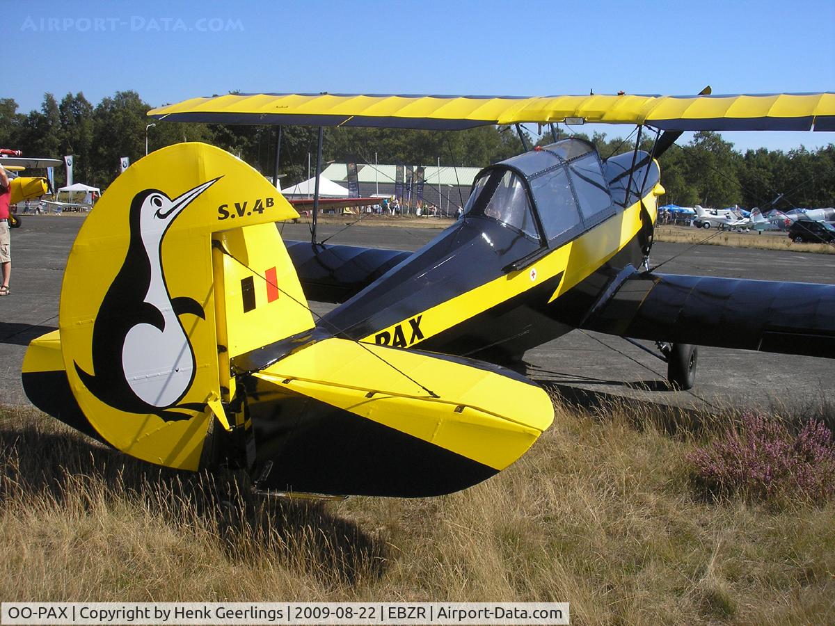 OO-PAX, 1948 Stampe-Vertongen SV-4B C/N 1147, Fly In Malle Airport , 22 Aug 2009