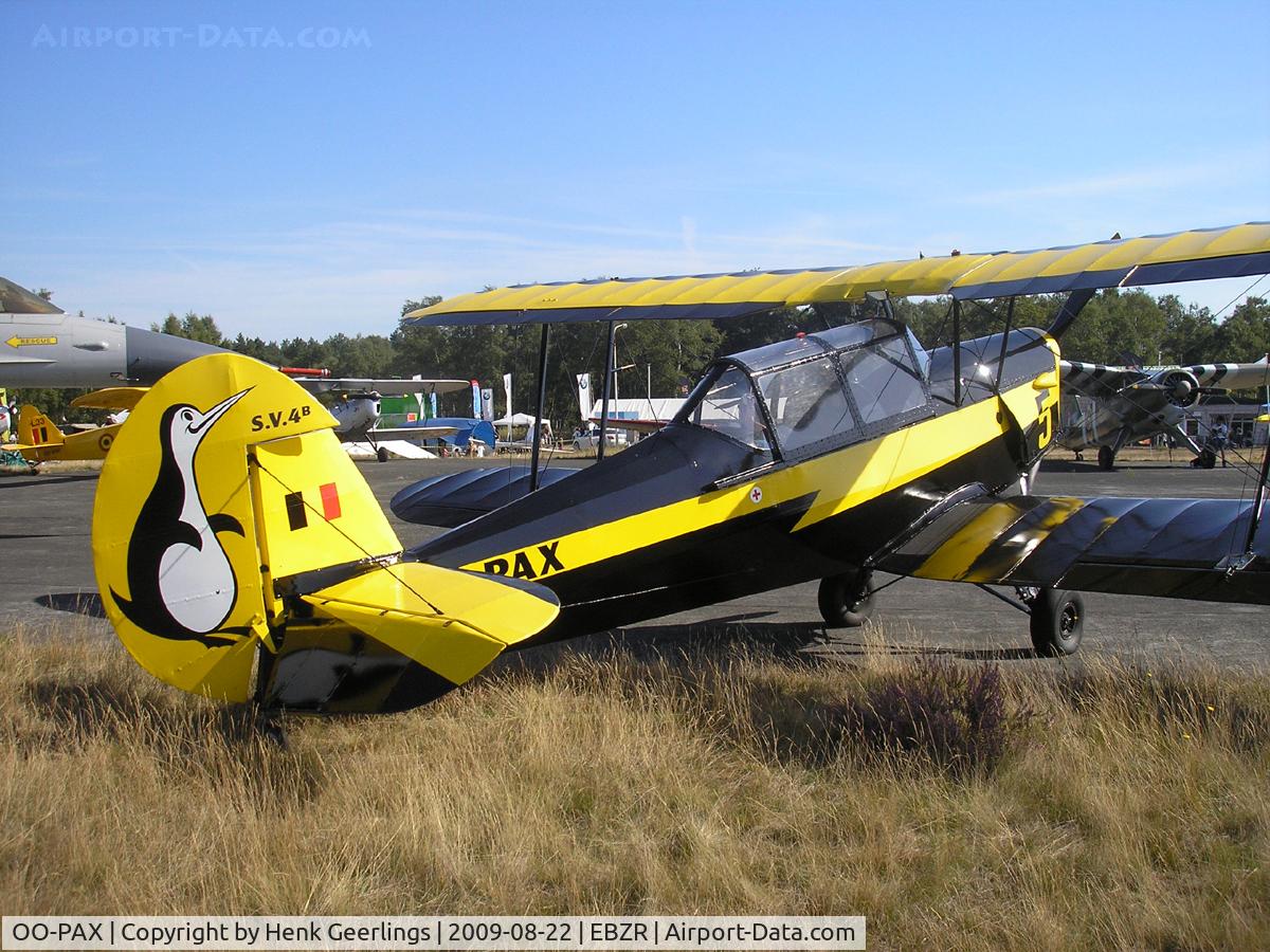 OO-PAX, 1948 Stampe-Vertongen SV-4B C/N 1147, Fly In Malle Airport , 22 Aug 2009