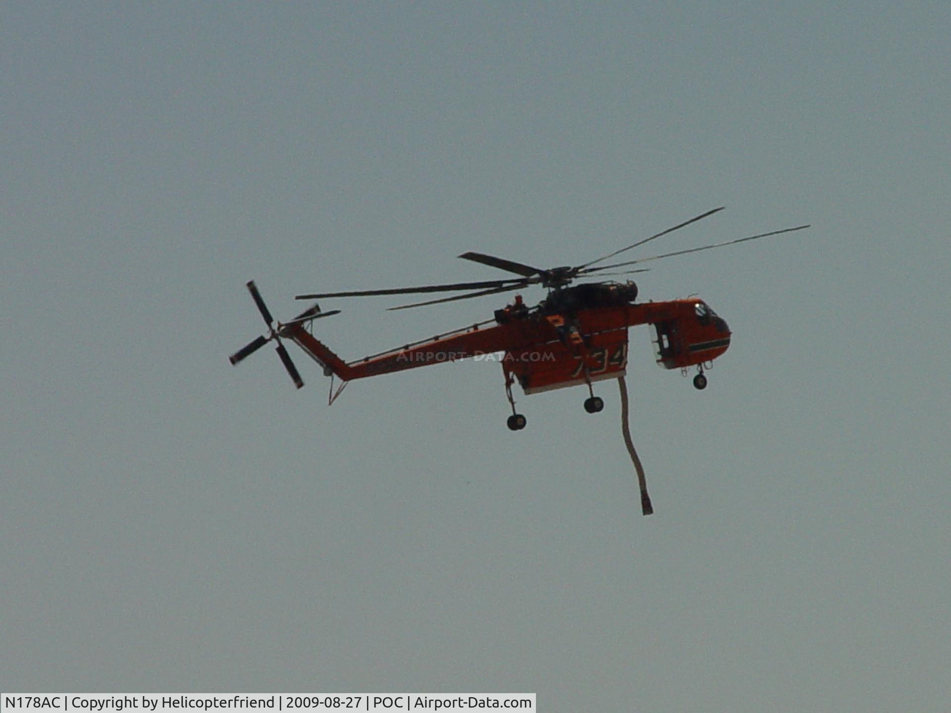 N178AC, 1970 Sikorsky S-64F Skycrane C/N 64097, Returning to Brackett for fuel and rest