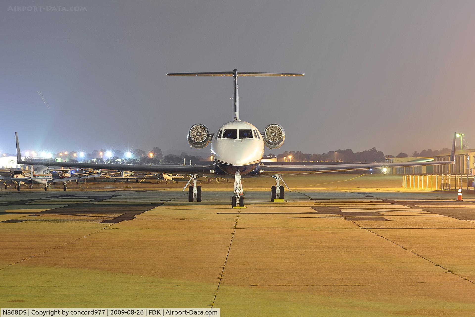 N868DS, 1973 Gulfstream Aerospace G1159B C/N 123, Taken in complete darkness.  