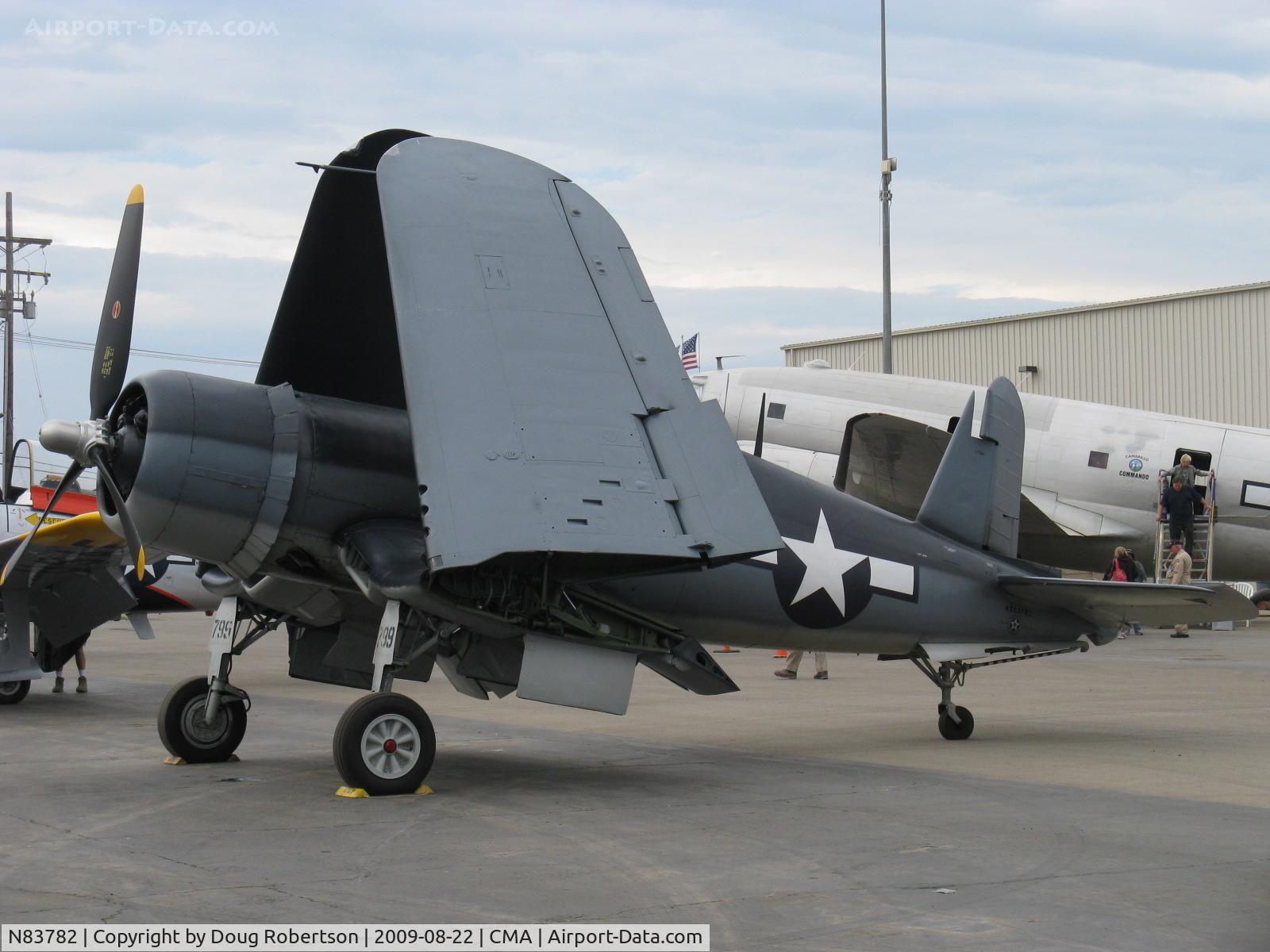 N83782, 1942 Vought F4U-1 Corsair C/N 3884 (Bu 17799), 1942 Chance Vought/Maloney F4U-1A CORSAIR, P&W R-2800 Double Wasp 2,450 Hp with wings folded