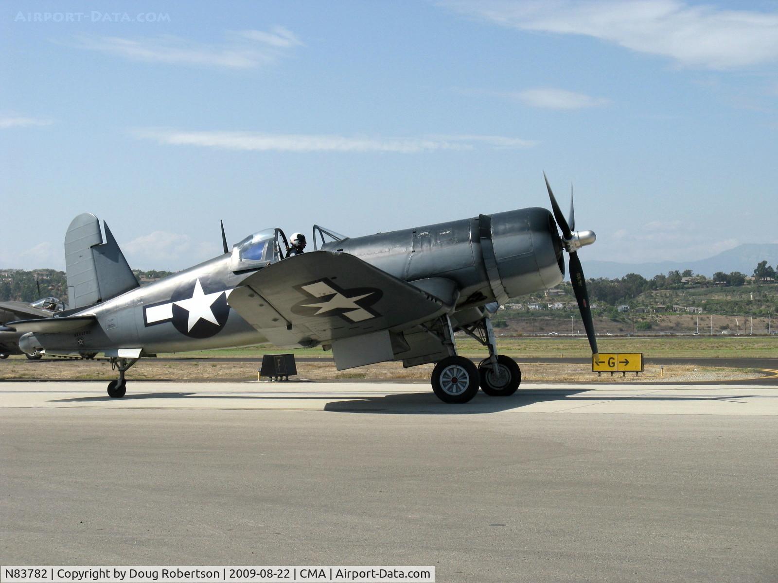 N83782, 1942 Vought F4U-1 Corsair C/N 3884 (Bu 17799), 1942 Chance Vought/Maloney F4U-1A CORSAIR, P&W R-2800 Double Wasp 2,450 Hp, taxi
