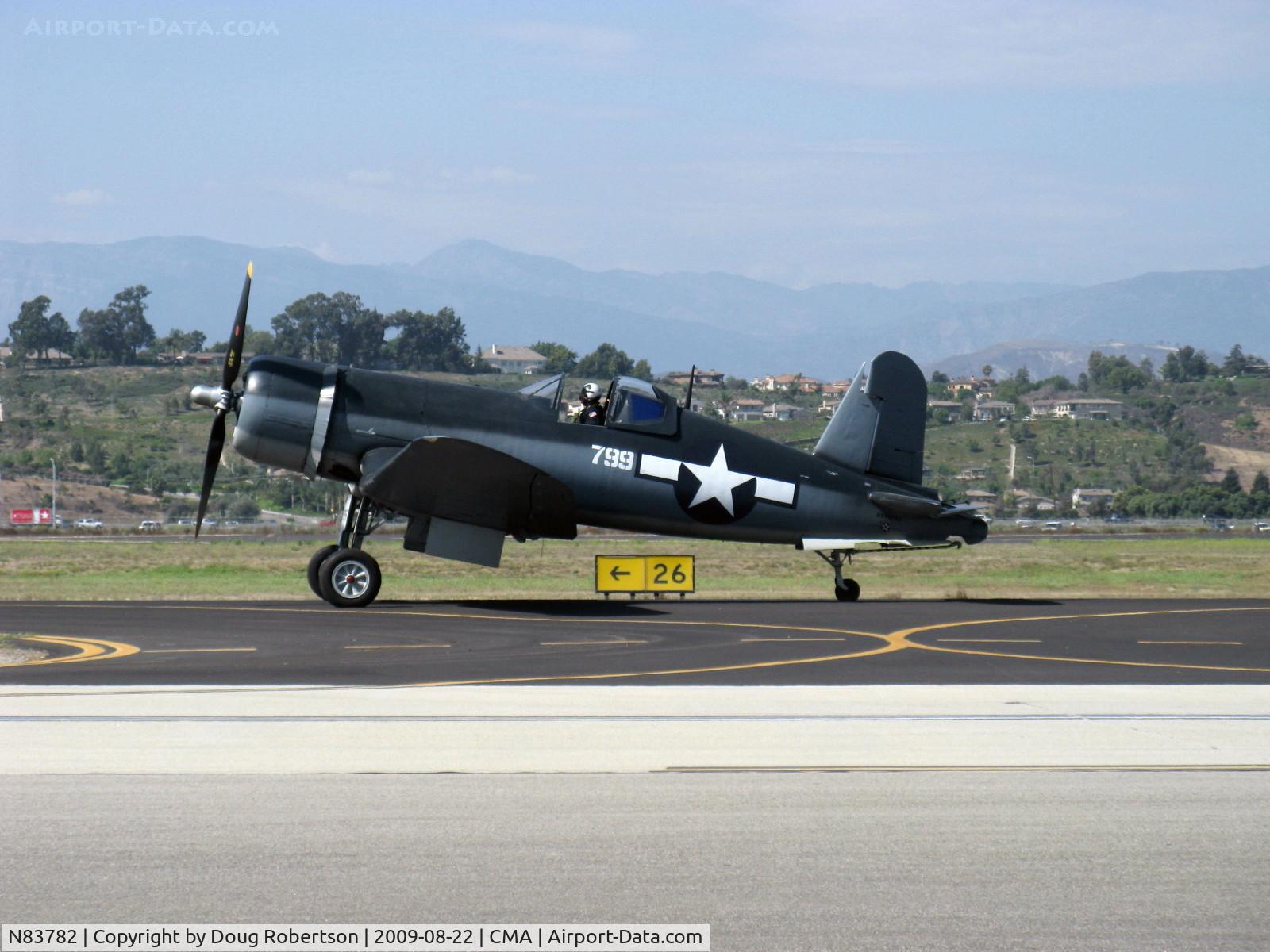 N83782, 1942 Vought F4U-1 Corsair C/N 3884 (Bu 17799), 1942 Chance Vought/Maloney F4U-1A CORSAIR, P&W R-2800 Double Wasp 2,450 Hp, taxi