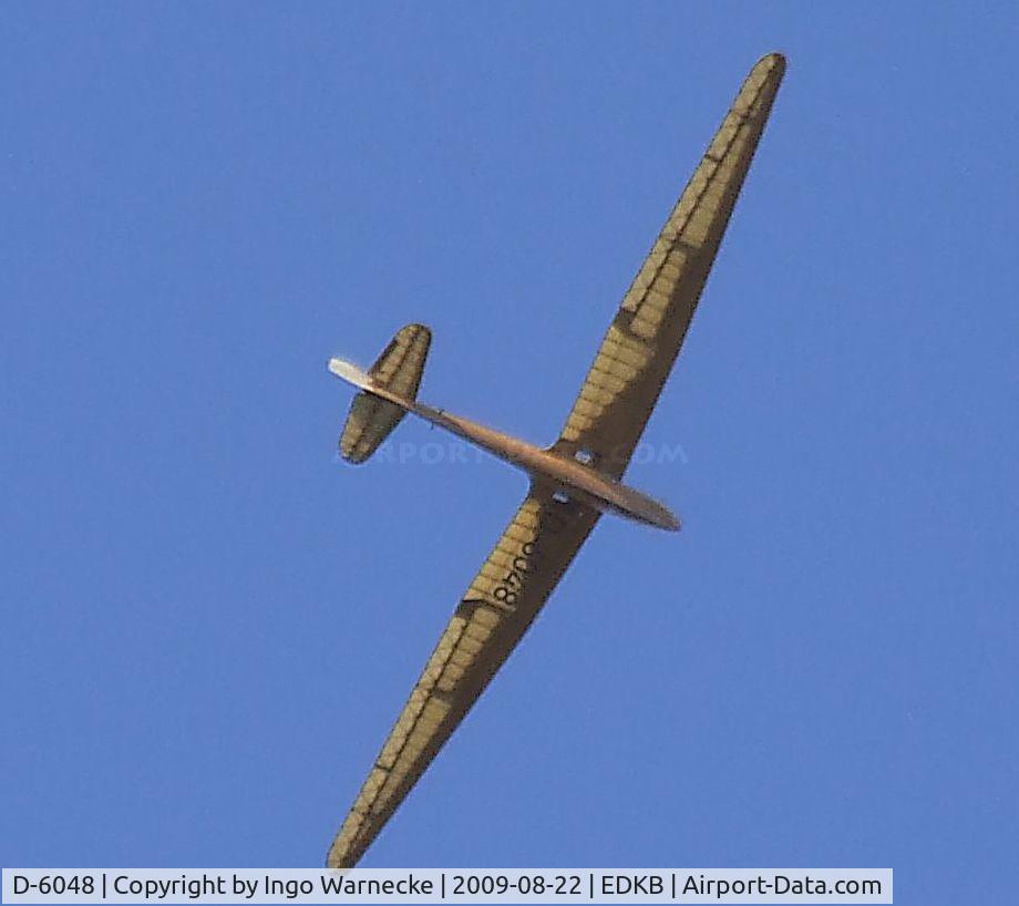 D-6048, 2000 DFS Kranich II C/N 01, Jacobs / DFS Kranich II (built/reconstructed by the Osnabrücker Verein für Luftfahrt) in flight at the Bonn-Hangelar centennial jubilee airshow