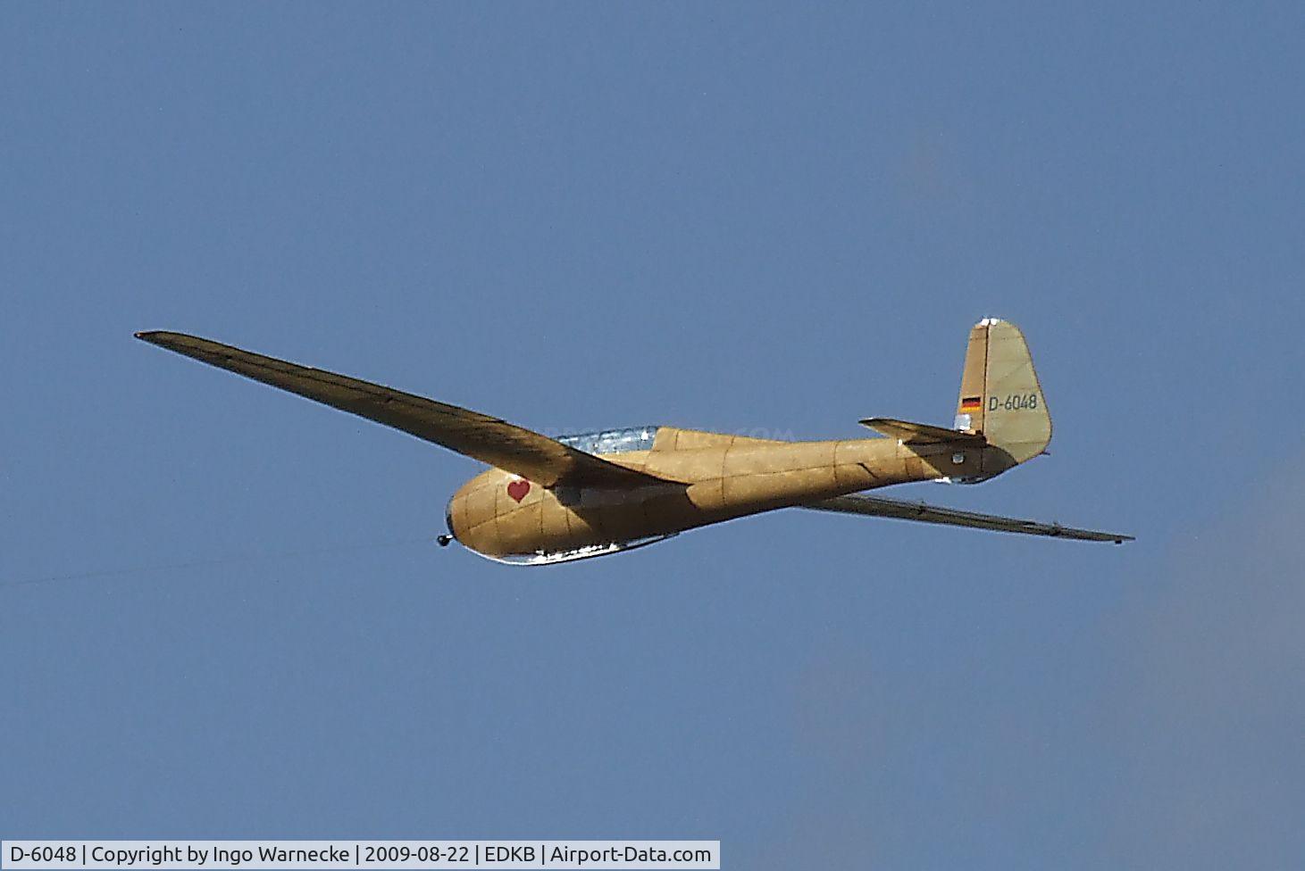 D-6048, 2000 DFS Kranich II C/N 01, Jacobs / DFS Kranich II (built/reconstructed by the Osnabrücker Verein für Luftfahrt) in flight at the Bonn-Hangelar centennial jubilee airshow