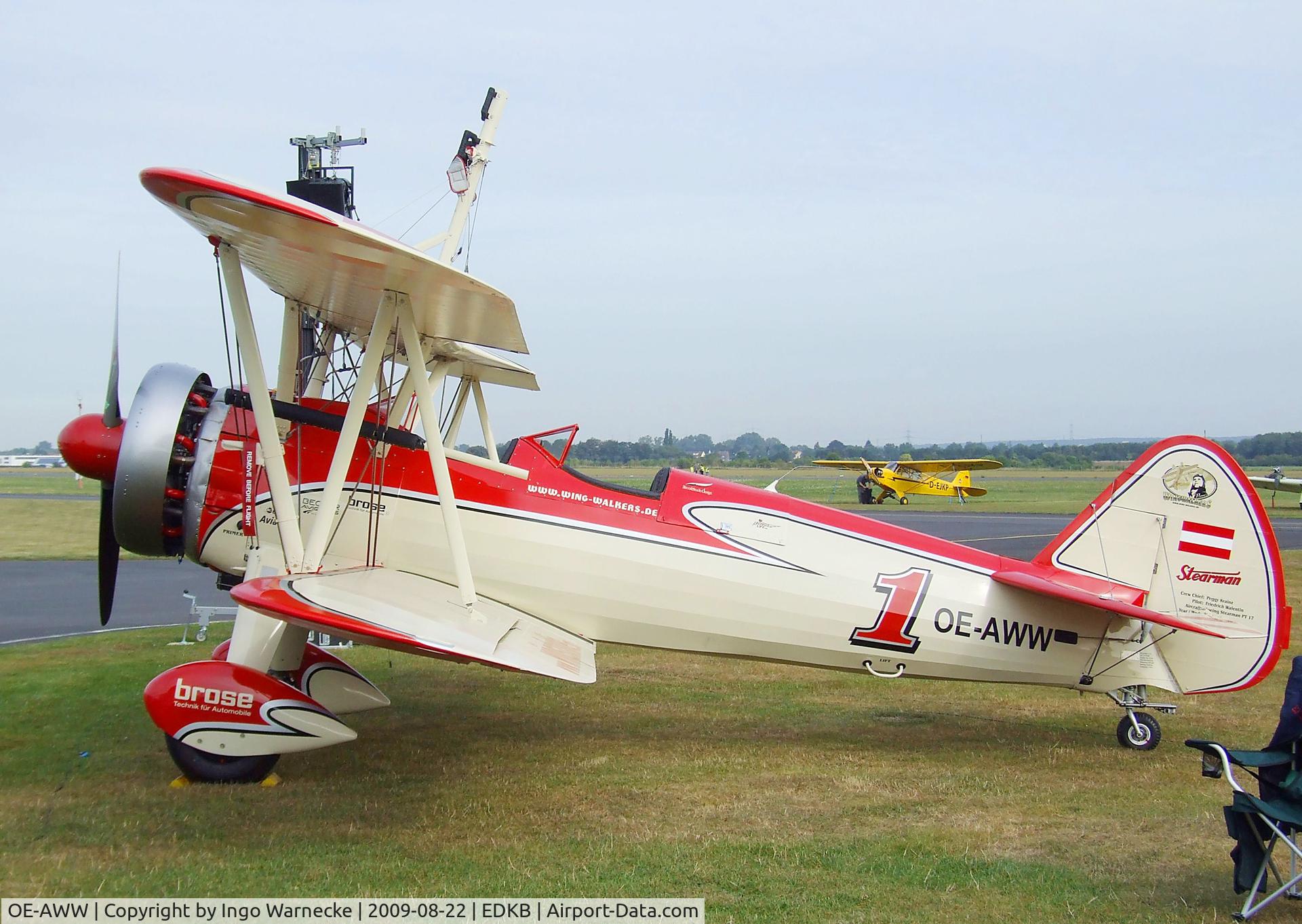 OE-AWW, 1943 Boeing N2S-5 Kaydet (E75) C/N 75-5386, Stearman E75 (N2S-5) at the Bonn-Hangelar centennial jubilee airshow