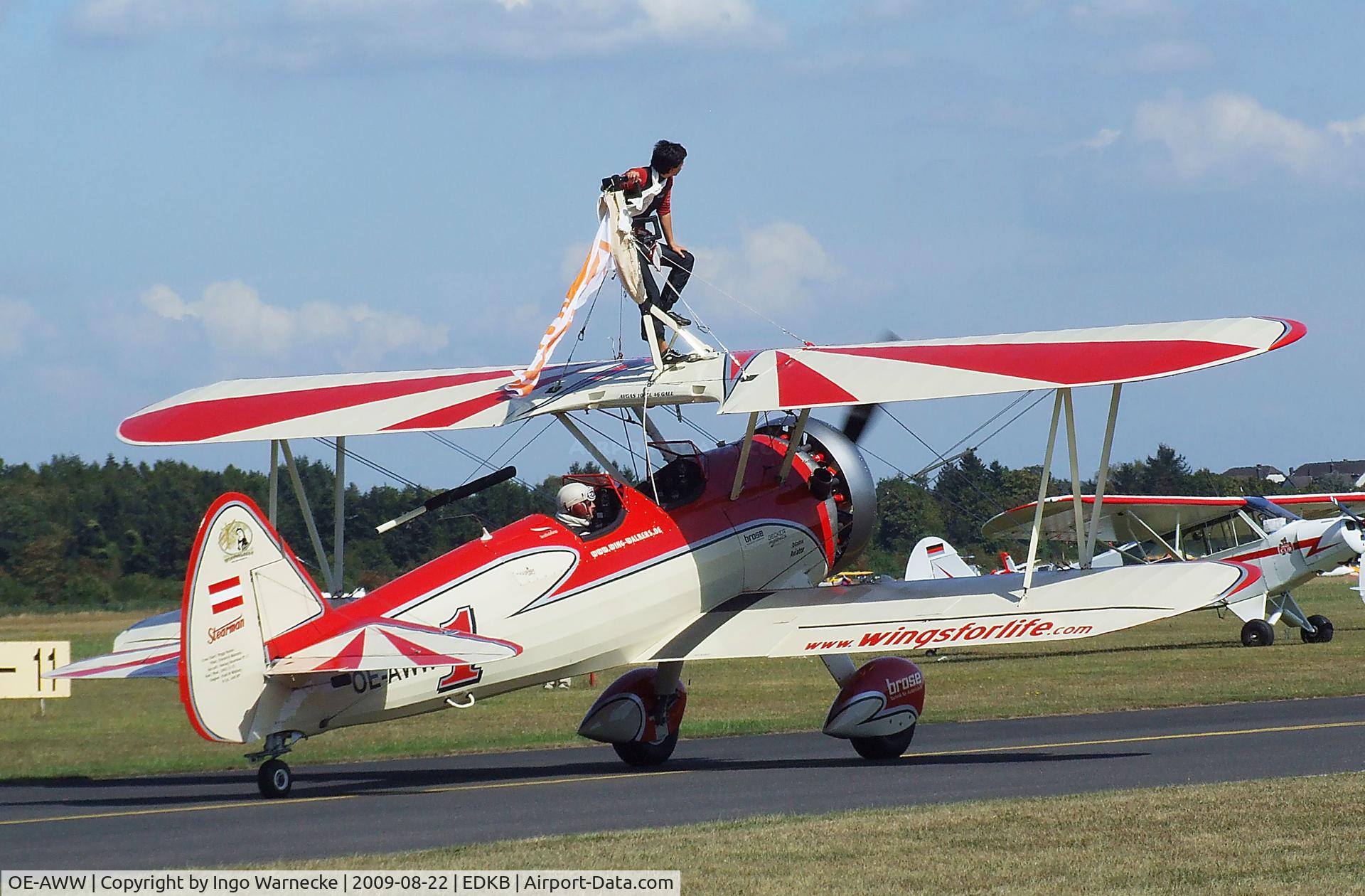 OE-AWW, 1943 Boeing N2S-5 Kaydet (E75) C/N 75-5386, Stearman E75 (N2S-5) at the Bonn-Hangelar centennial jubilee airshow