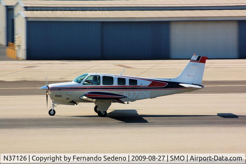 N37126, 1980 Beech A36TC Bonanza 36 C/N EA-156, At SMO.